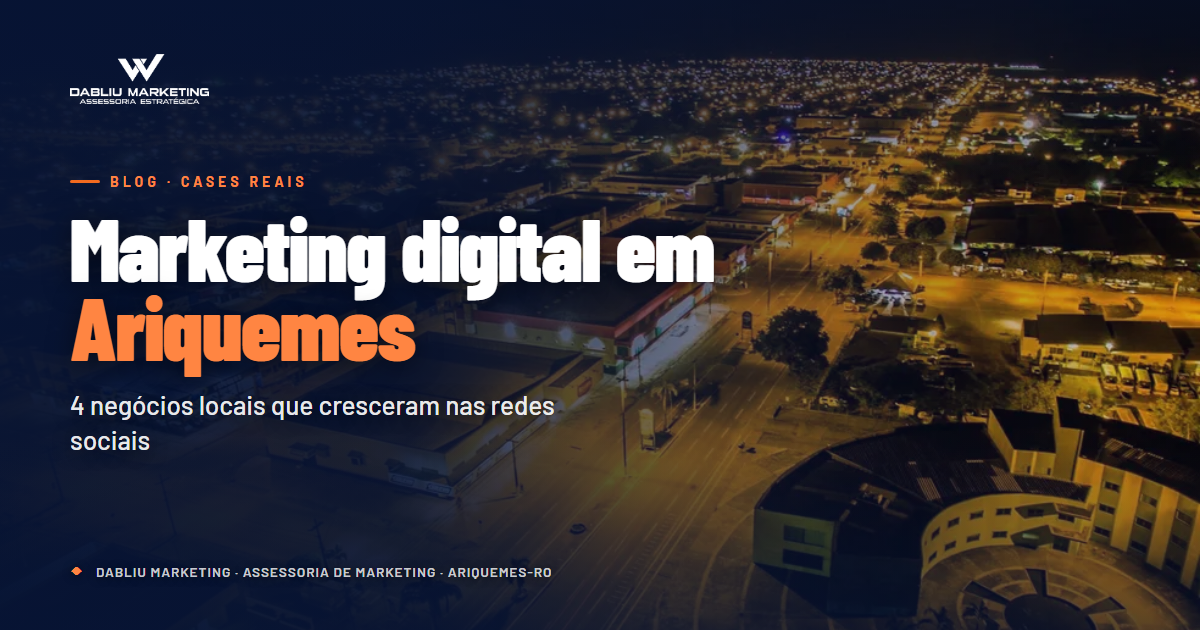 Ariquemes à noite, cidade onde negócios locais crescem com marketing digital