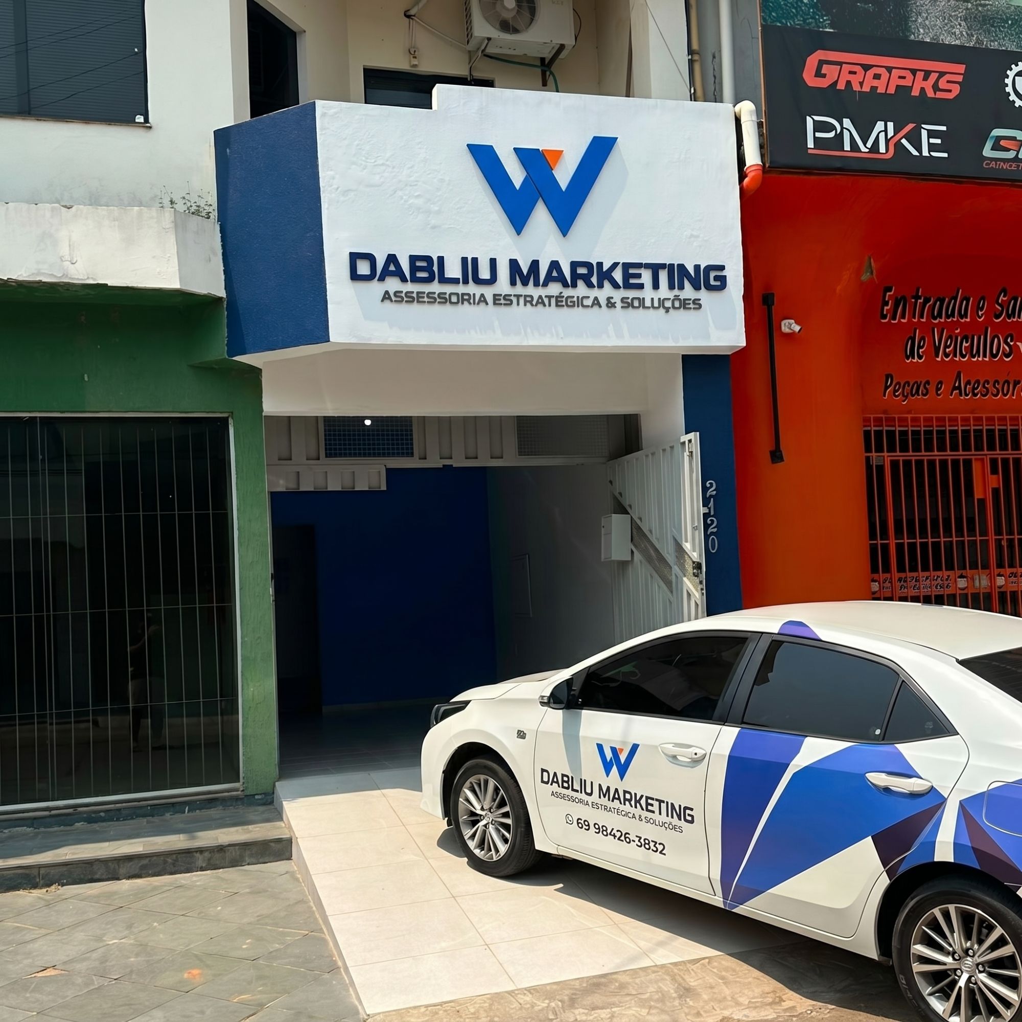 Fachada da DABLIU Marketing na Rua Fortaleza, 2120, em Ariquemes, empresa que aparece em 1º no Google Maps